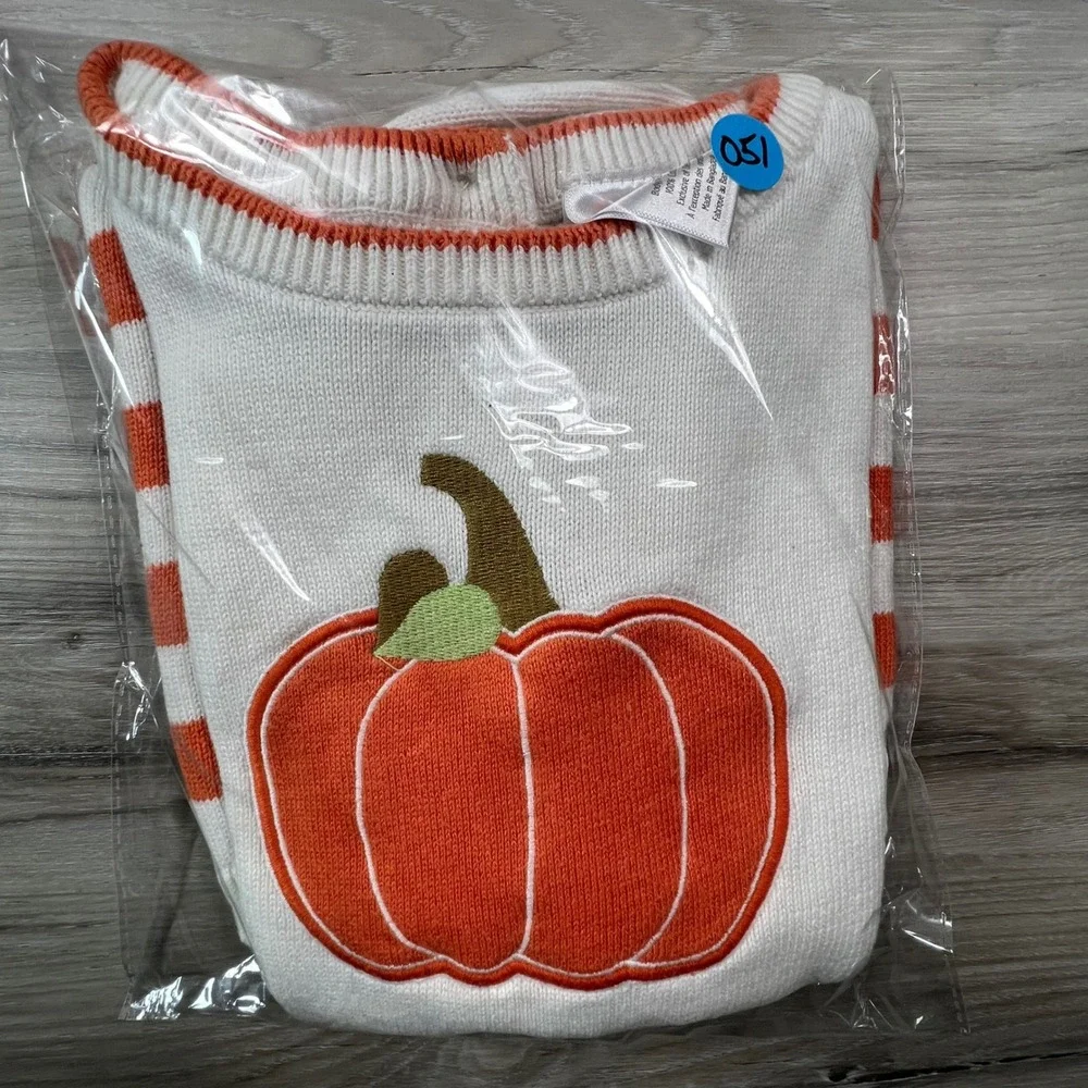 Gymoboree Girls Pumpkin Dress‎ Size 7 Orange Striped Fall Harvest cottagecore